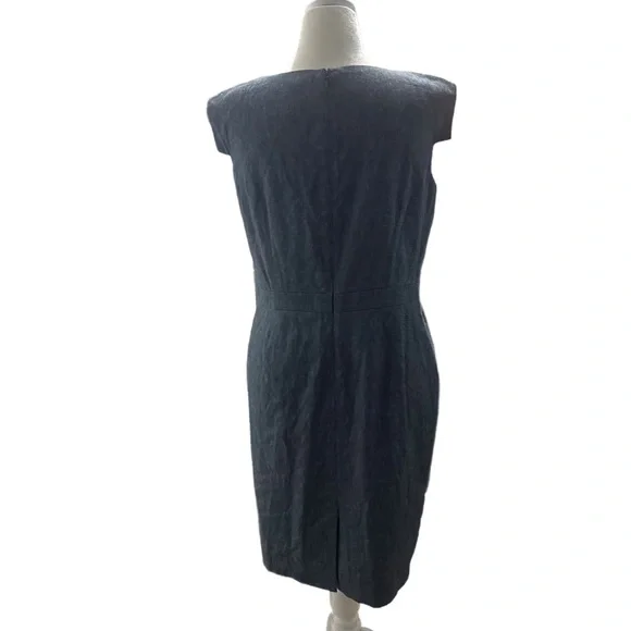 Ann Taylor Classic Sleeveless Blue Sheath Dress - Picture 4 of 4